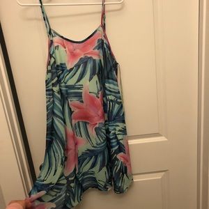 Hawaiian floral swing dress